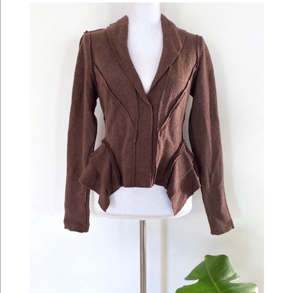 Vivienne Tam chocolate corset cardigan